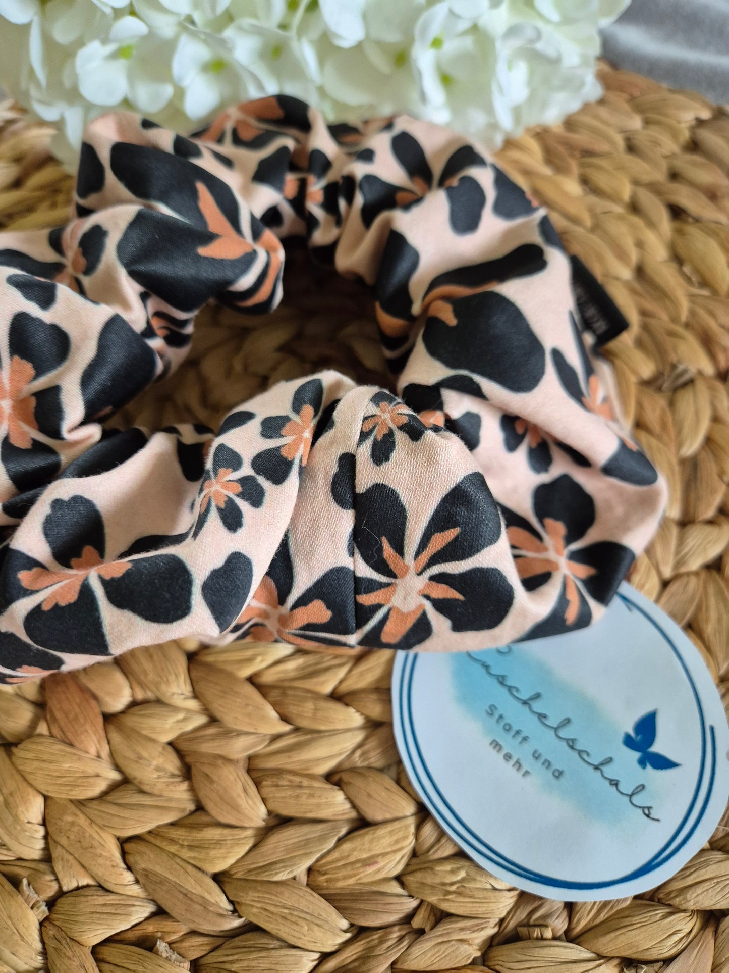 Leo Flower Scrunchie Hair bobble handmade Ponytail holder perfect gift hair accessories chic hair tie