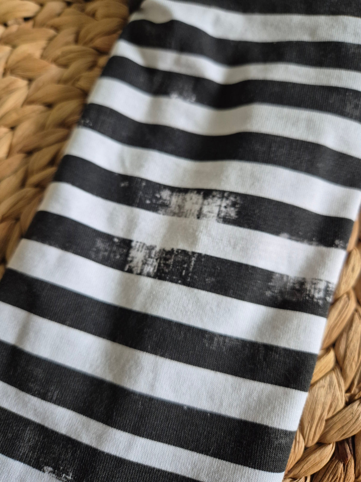 Pulswärmer Armstulpen fingerlose Handschuhe für Erwachsene aus BioBaumwolljersey Reversible Streifen Schwarz weiss anthrazit