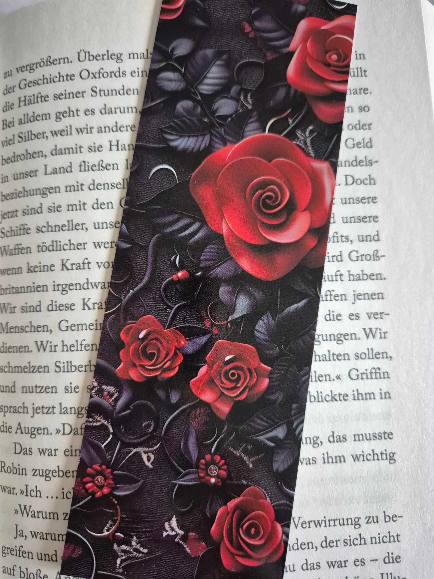 Lesezeichen Rose Gothic auf hochwertigem Paper gedruckt, doppelseitig, tolles Geschenk