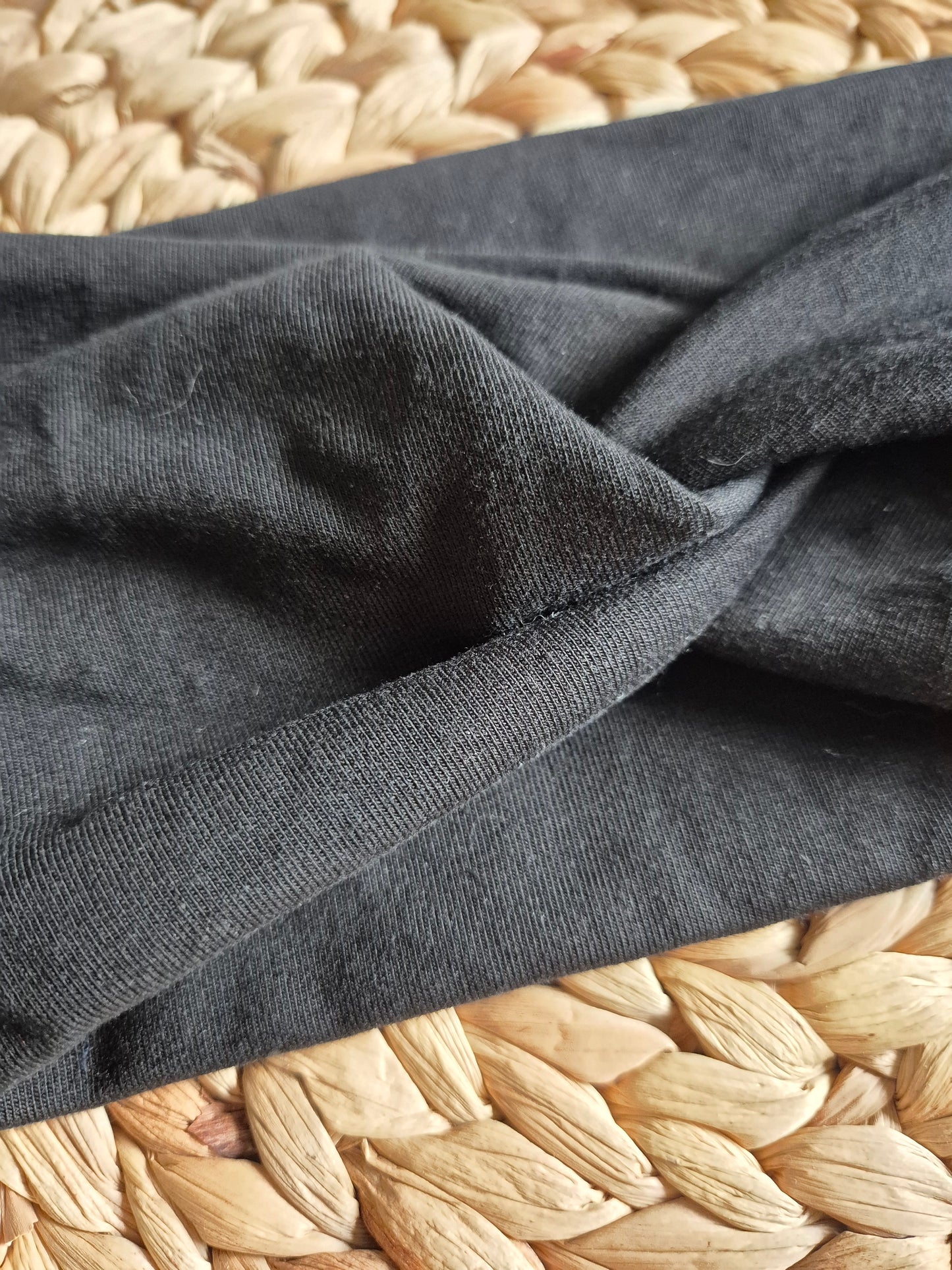 Stirnband aus BioBaumwolljersey Schwarz , Extra breit, Grösse Damen