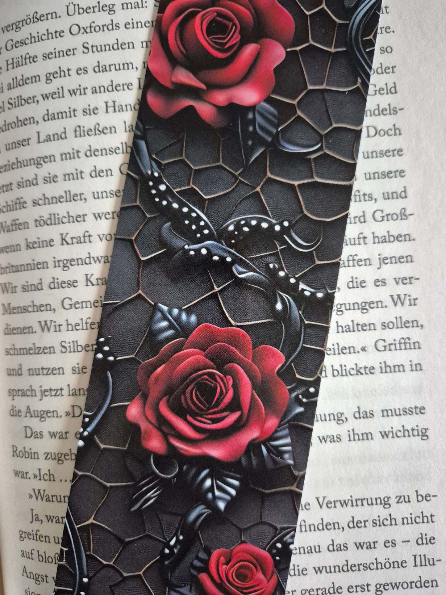 Lesezeichen Rose Gothic auf hochwertigem Paper gedruckt, doppelseitig, tolles Geschenk