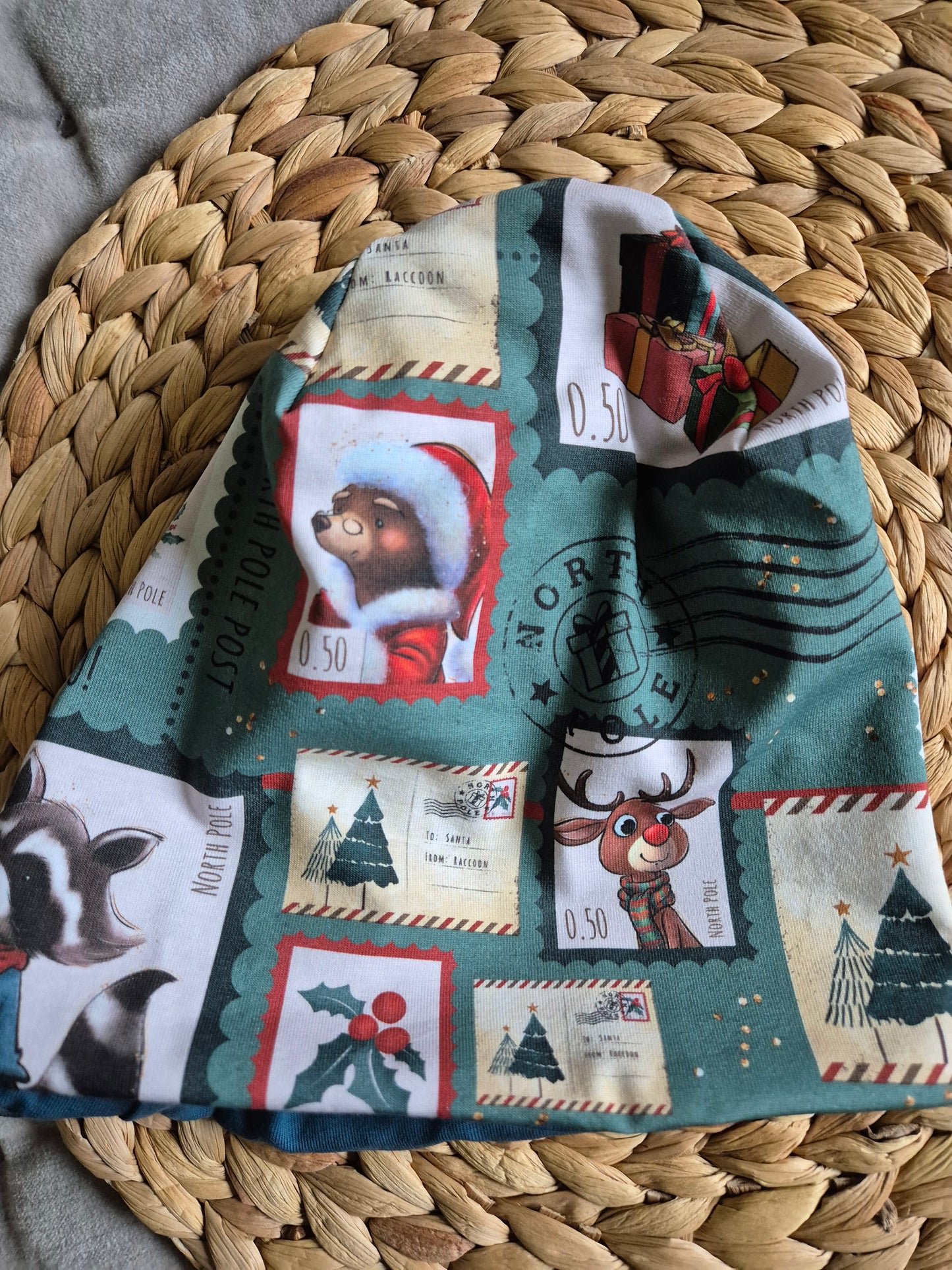 Mütze / Beanie Santa North Pole Kinder diverse Grössen / Kopfumfang 47 bis 54 cm