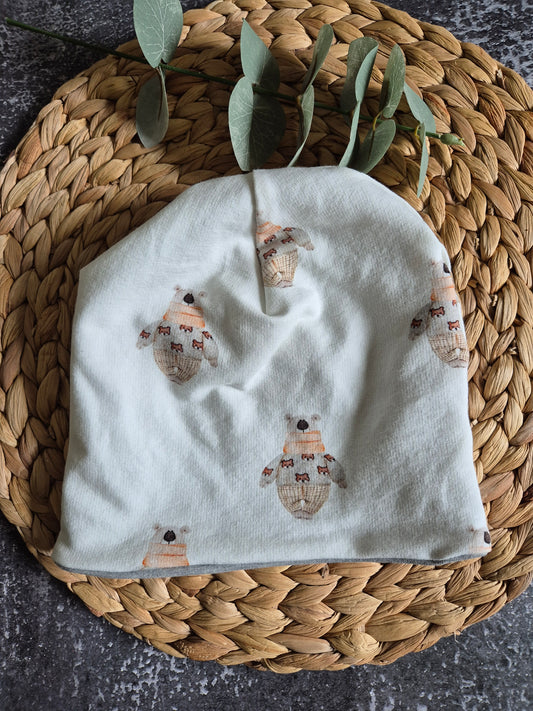 Mütze / Beanie Bär Kinder diverse Grössen / Kopfumfang 47 bis 54 cm