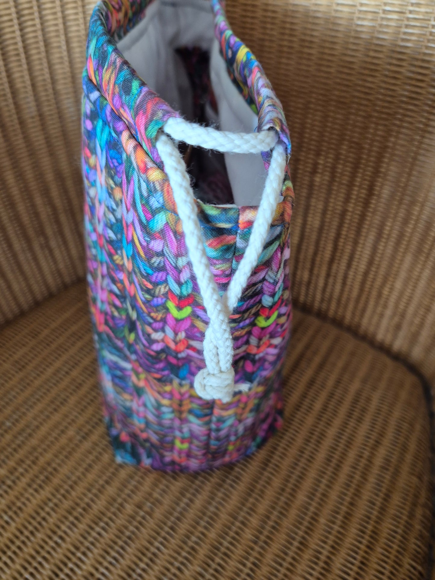 Project bag for knitters crocheters - needle storage included - several prints available perfect gift for knitter/crocheter padded