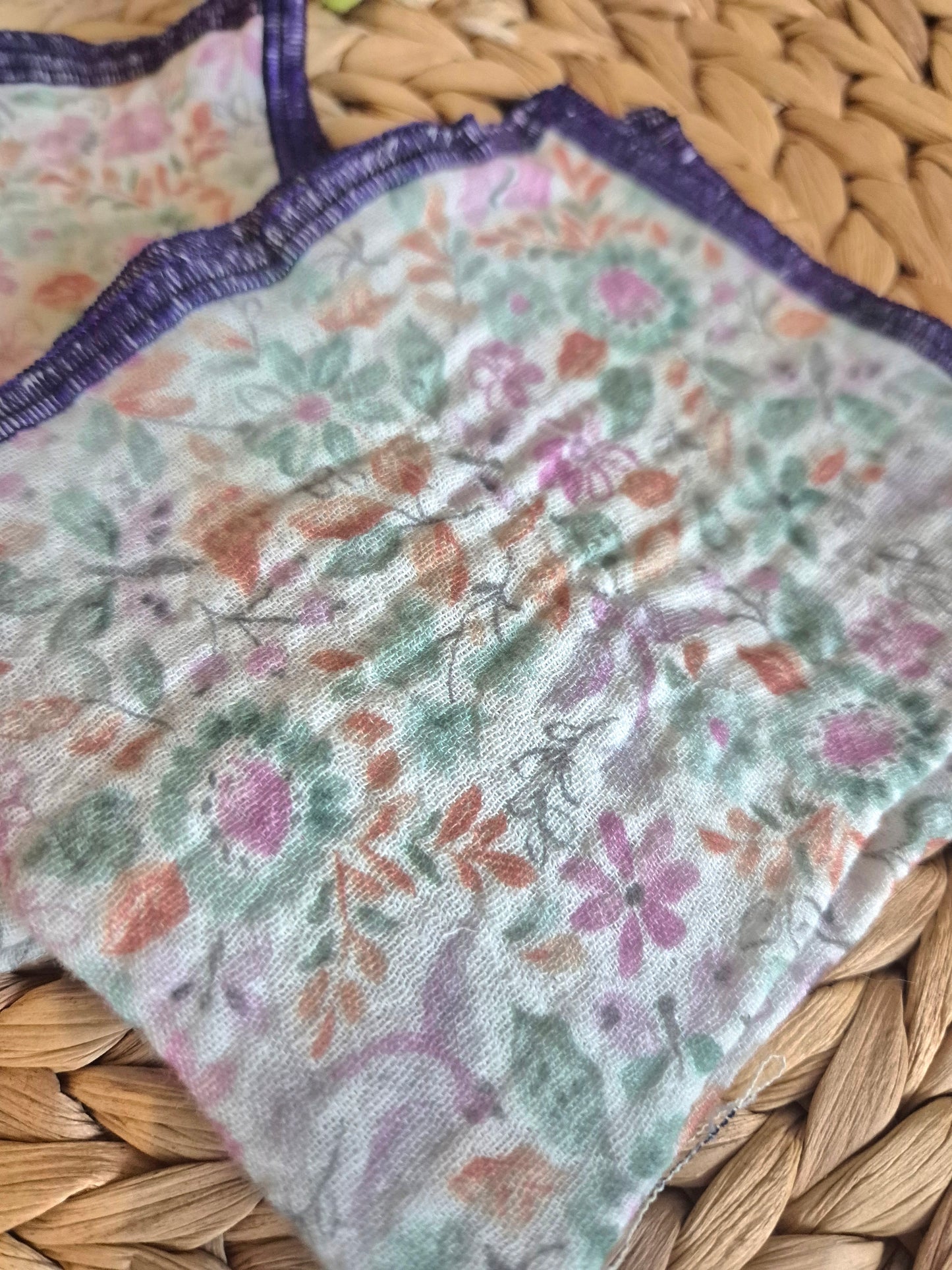 Set of 2 Handkerchief  Tissues fabric cotton very Soft Eco-Friendly washable reusable perfect gift