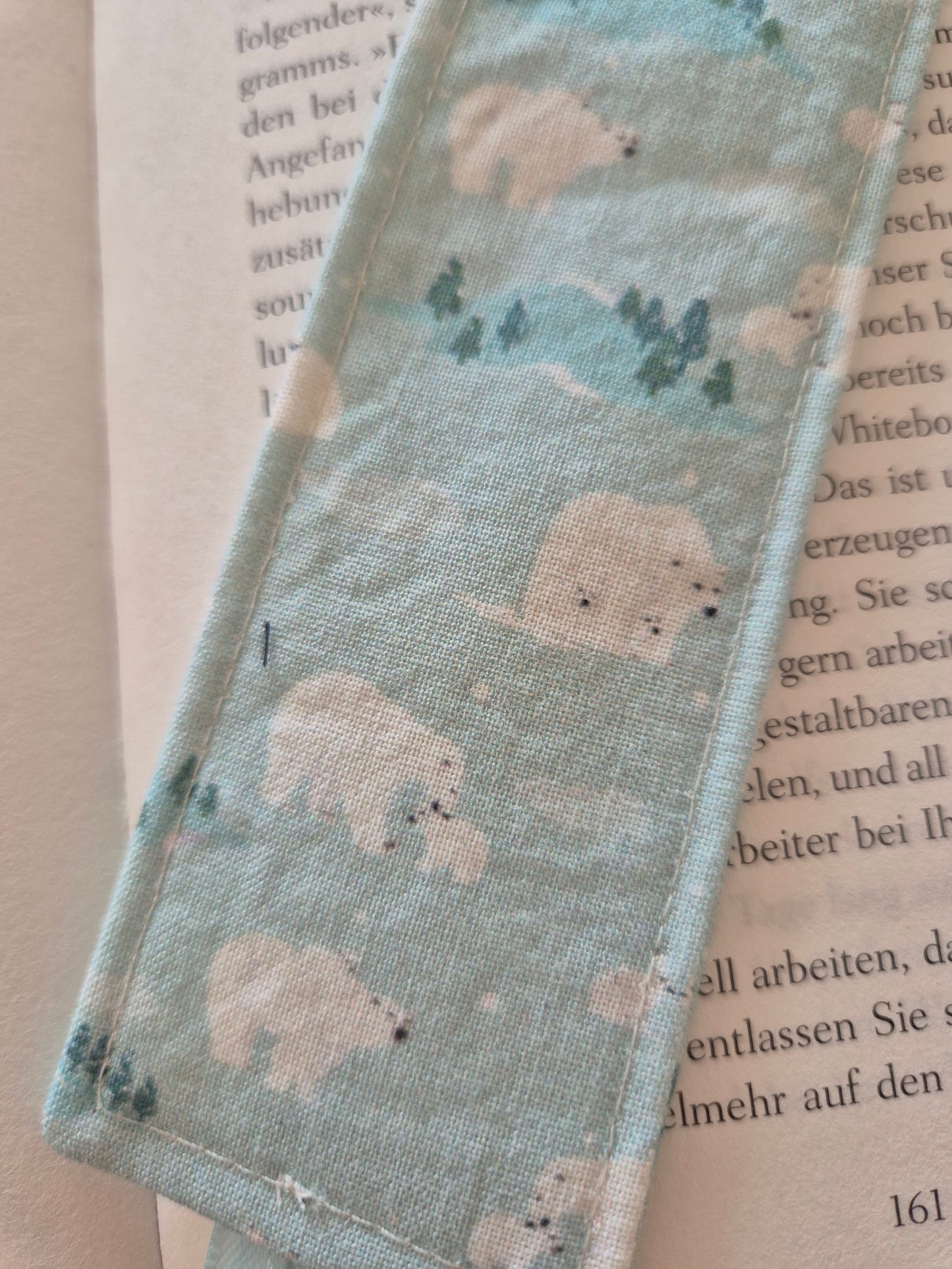 Lesezeichen Winter Pinguin Kawaii Design, handgenäht, doppelseitig, tolles Geschenk für Leseratten, Studenten und Journaling Fans vegan