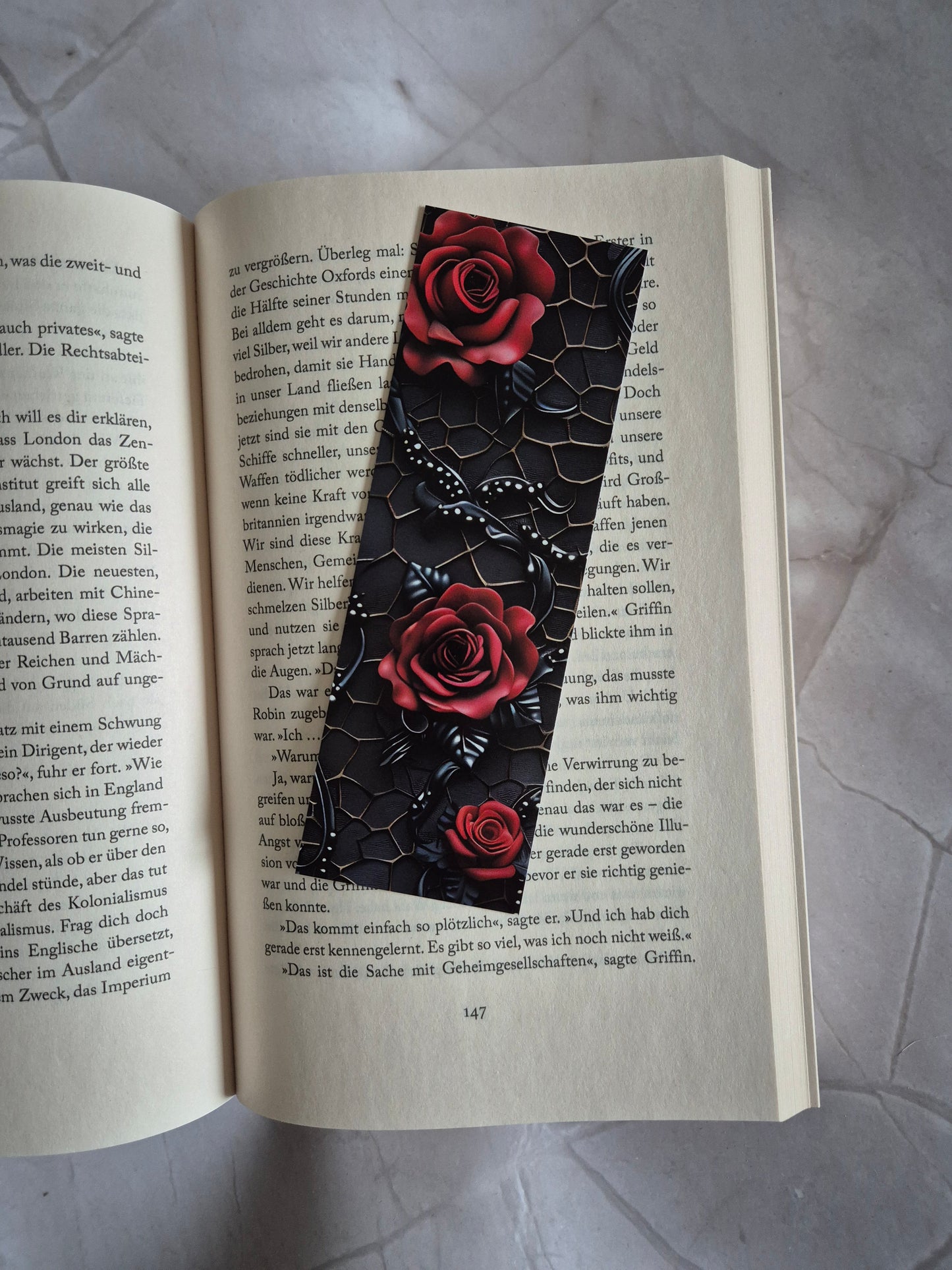 Lesezeichen Rose Gothic auf hochwertigem Paper gedruckt, doppelseitig, tolles Geschenk