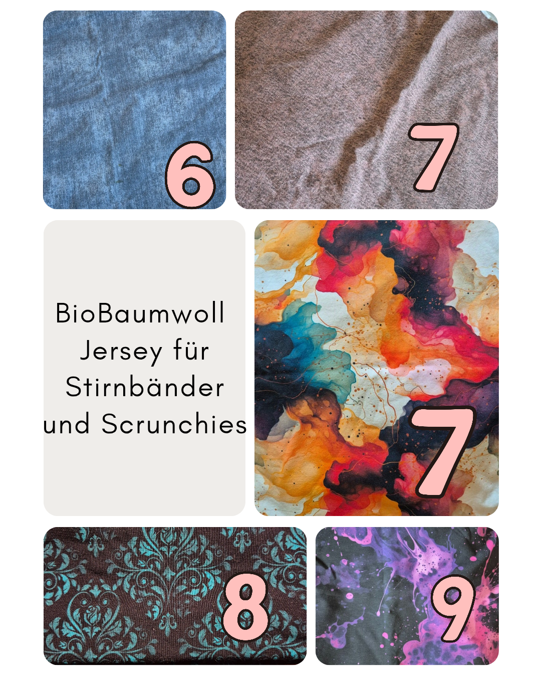 Stirnband aus BioBaumwolljersey, wähle deinen Stoff, 10cm breit, super weich, sehr bequem