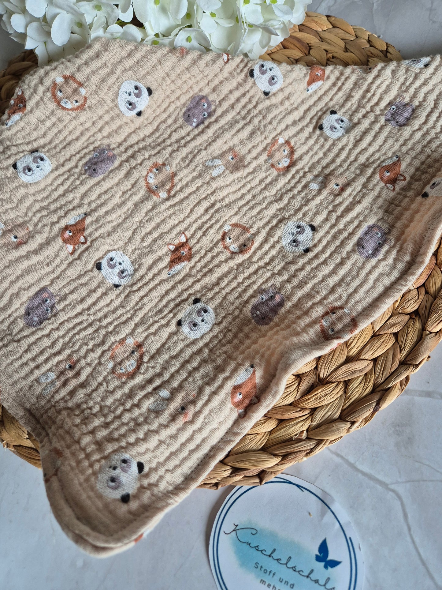 Kinderschals aus 100% Baumwollmusselin vegane Kinderkleider; Halstuch für Kinder; Geschenk für Adventskalender, Marienkäfer Pinguin Bären