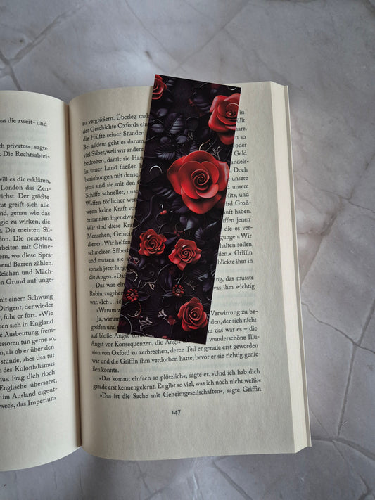 Lesezeichen Rose Gothic auf hochwertigem Paper gedruckt, doppelseitig, tolles Geschenk