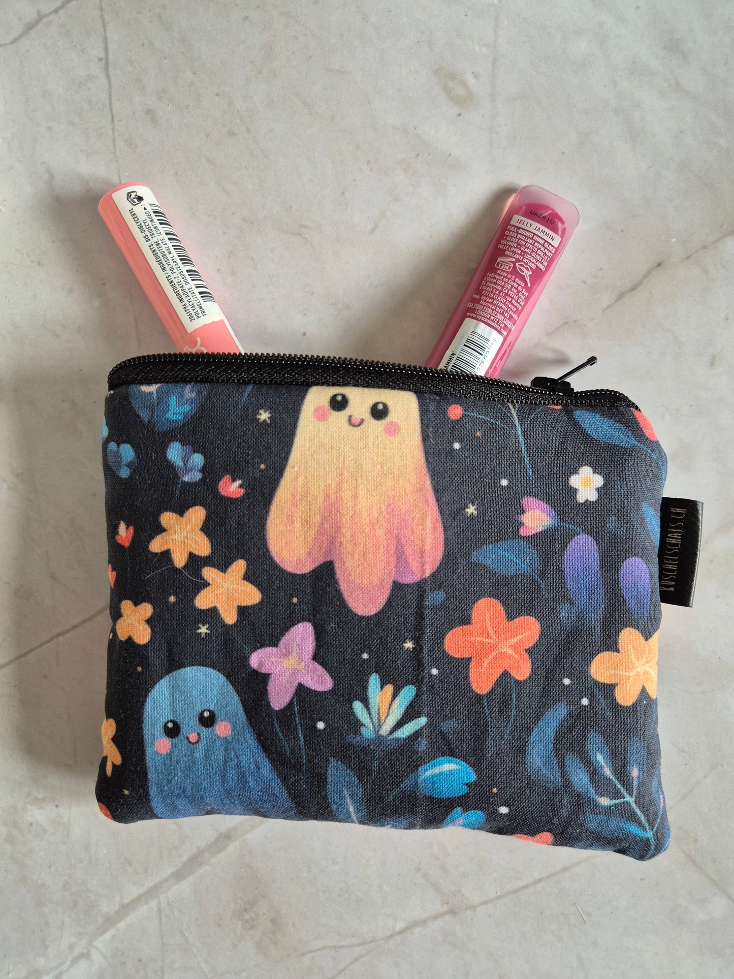 Kleines handgemachtes Stofftäschchen (12.5x15.5 cm). Vielseitig nutzbar: Kartenetui, Kosmetiktasche oder Mini-Geldbörse