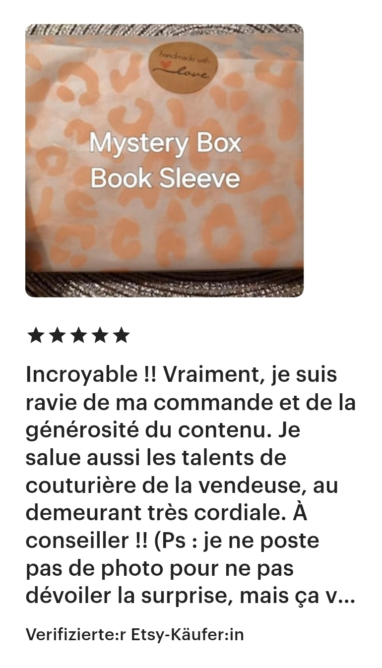 Mystery Box Buchhülle handgefertigt - von mir genäht - die perfekte Überraschung für dich selbst oder jemand anderen - Büchergeschenke Bücherhülle