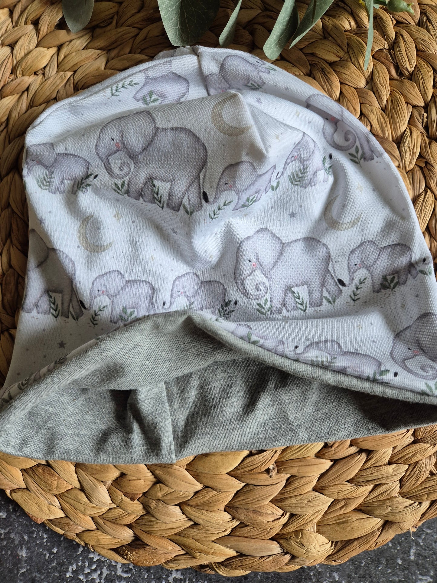 Mütze / Beanie Elefanten Kinder diverse Grössen / Kopfumfang 47 bis 54 cm