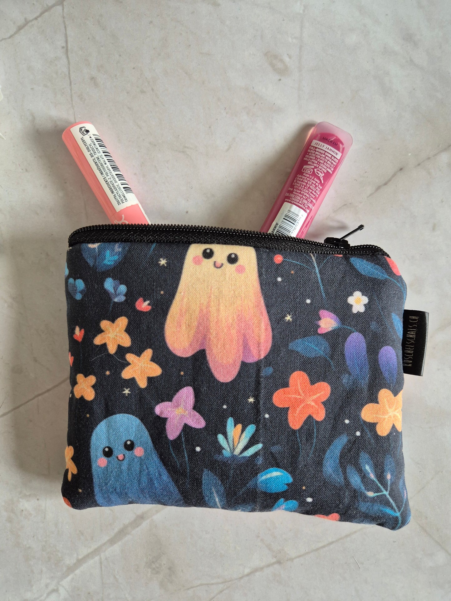 Kleines handgemachtes Stofftäschchen (12.5x15.5 cm). Vielseitig nutzbar: Kartenetui, Kosmetiktasche oder Mini-Geldbörse