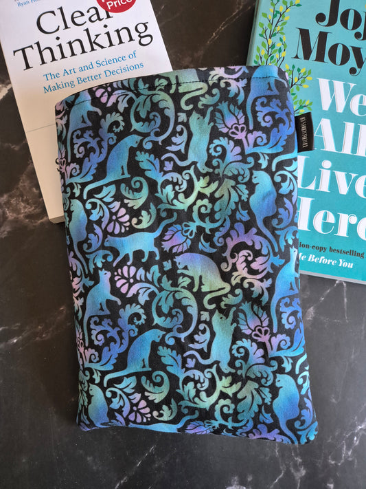 Elegant cat Lover Book Cover Kindle Kobo - 3 Sizes - Handmade