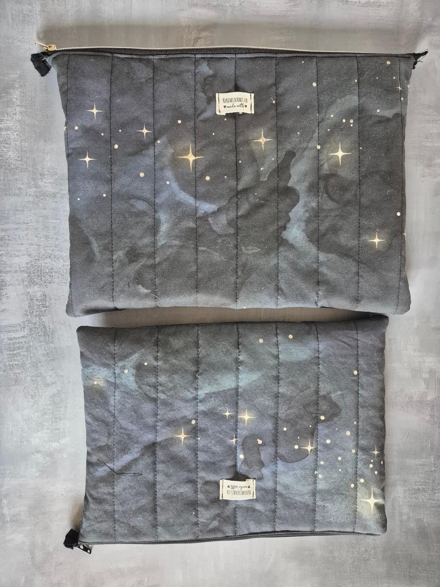Ipad und Laptop Sleeve, gequiltet im wunderschönen Design "Sternennacht"