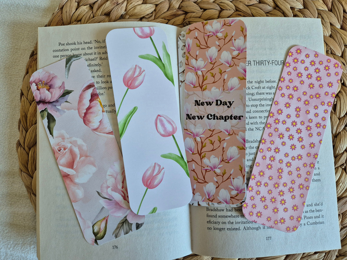 Lesezeichen mit Blumen Pfingstrose auf hochwertigen Papier (400gr/m2) gedruckt Perfektes Lesezeichen for booklover gift flowers cottagecore