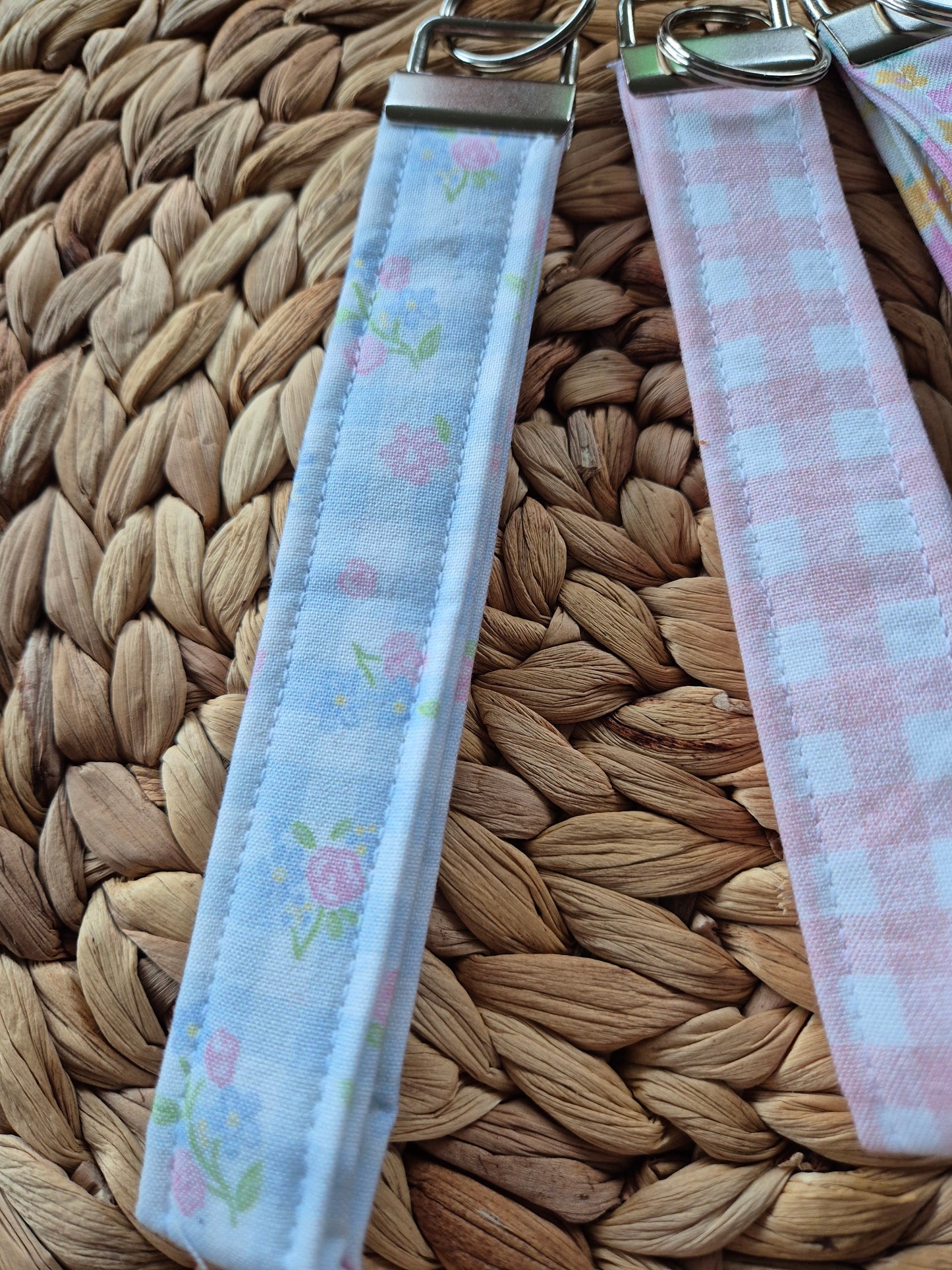 Schlüsselanhänger Stoff Wristlet Keychain Cutecore Baumwolle Schlüsselanhänger Handgelenk fabric key chain Vegan Umweltfreundlich gingham