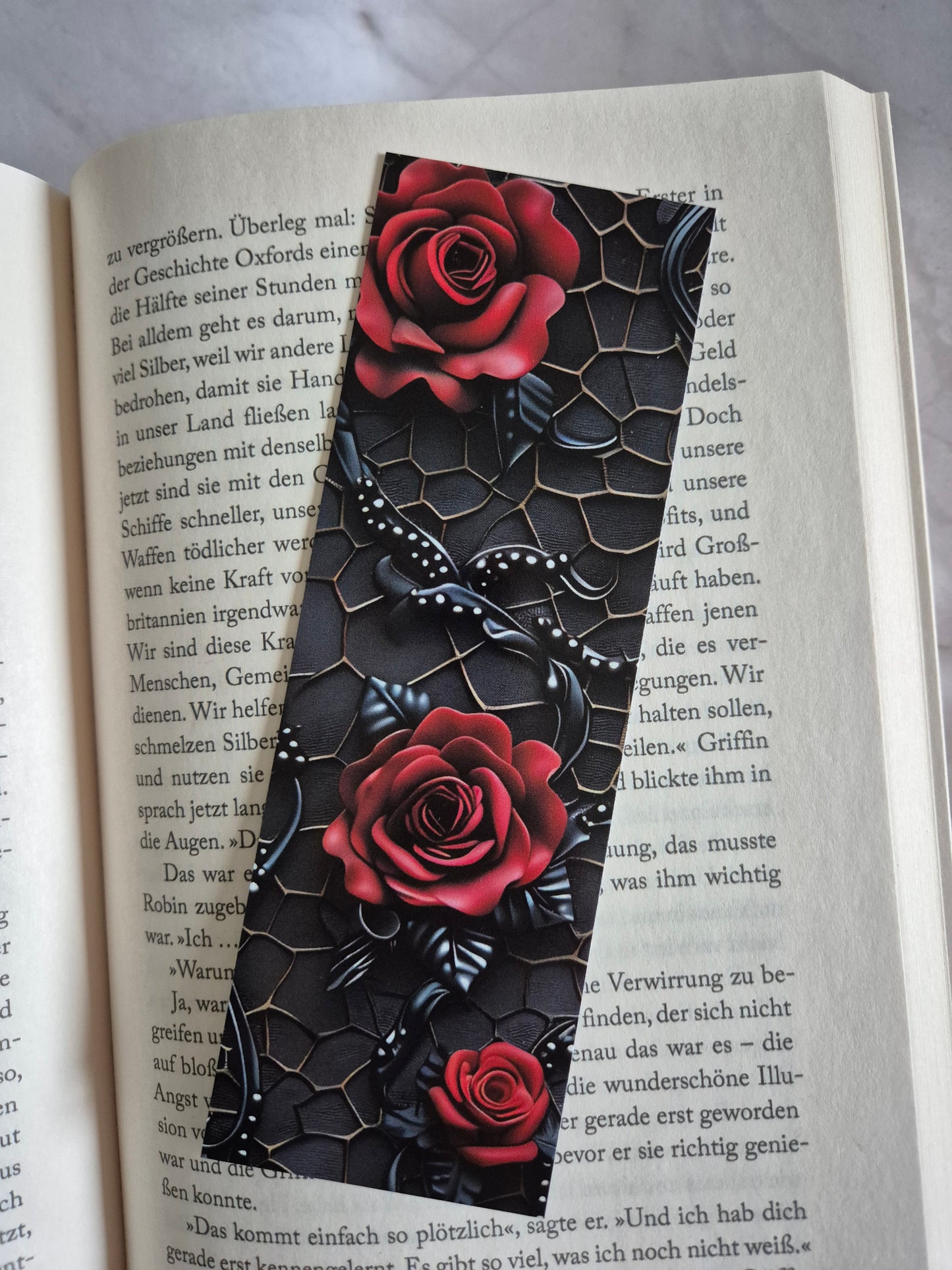 Lesezeichen Rose Gothic auf hochwertigem Paper gedruckt, doppelseitig, tolles Geschenk