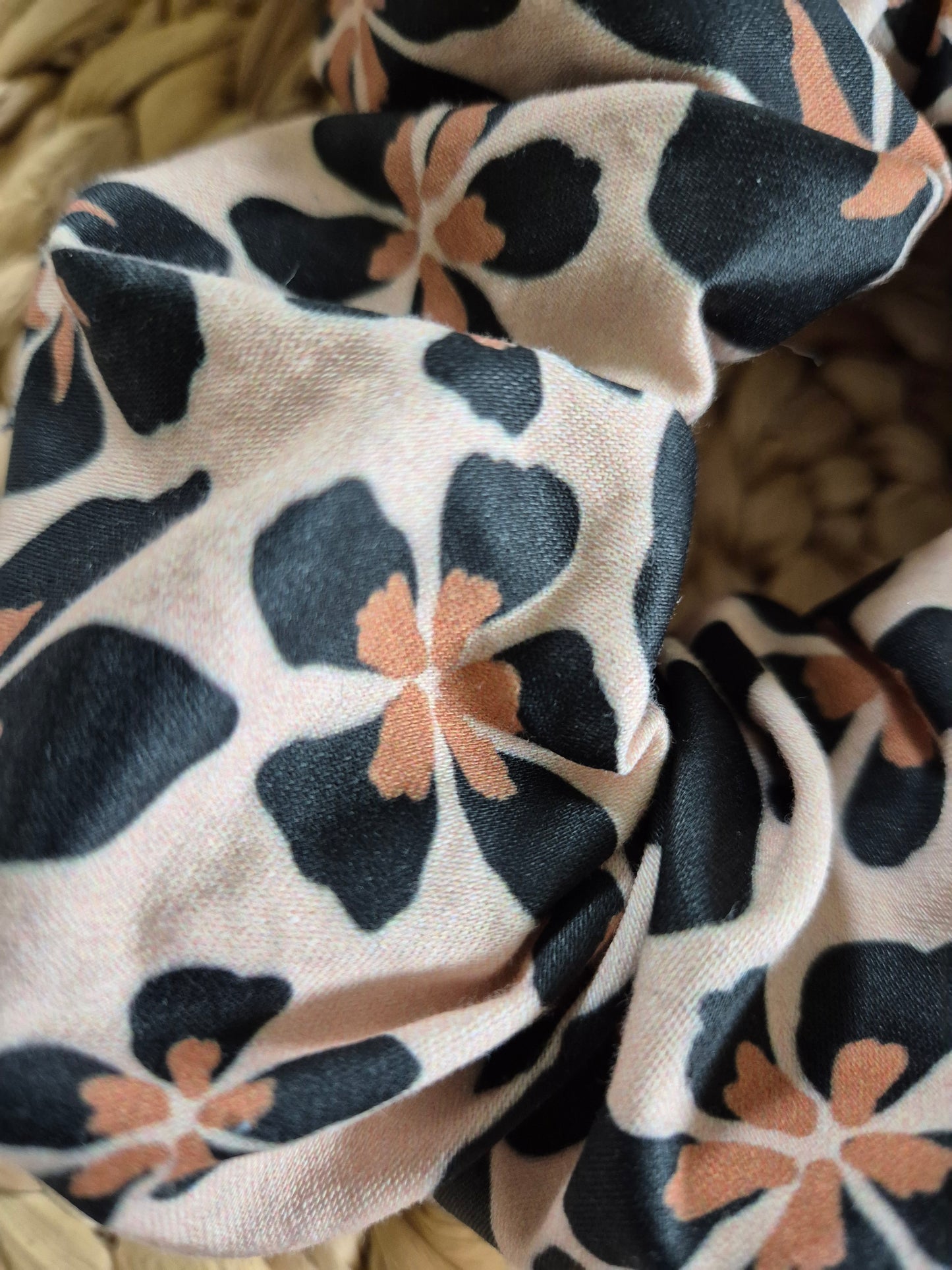Leo Flower Scrunchie Hair bobble handmade Ponytail holder perfect gift hair accessories chic hair tie