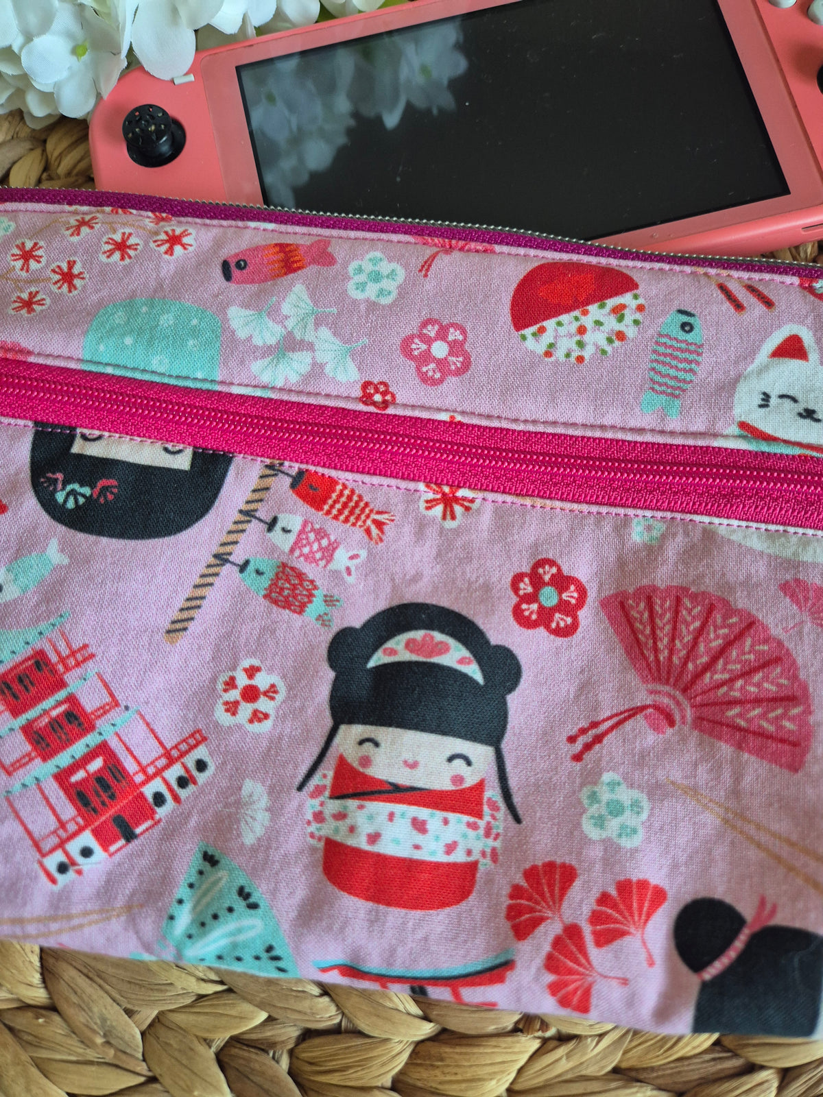 Padded Cover for Switch 1 / Switch 2 / Oled / Nintendo DS handmade with Zipper choose your fabric matcha kawaii Gaming add Personalisation