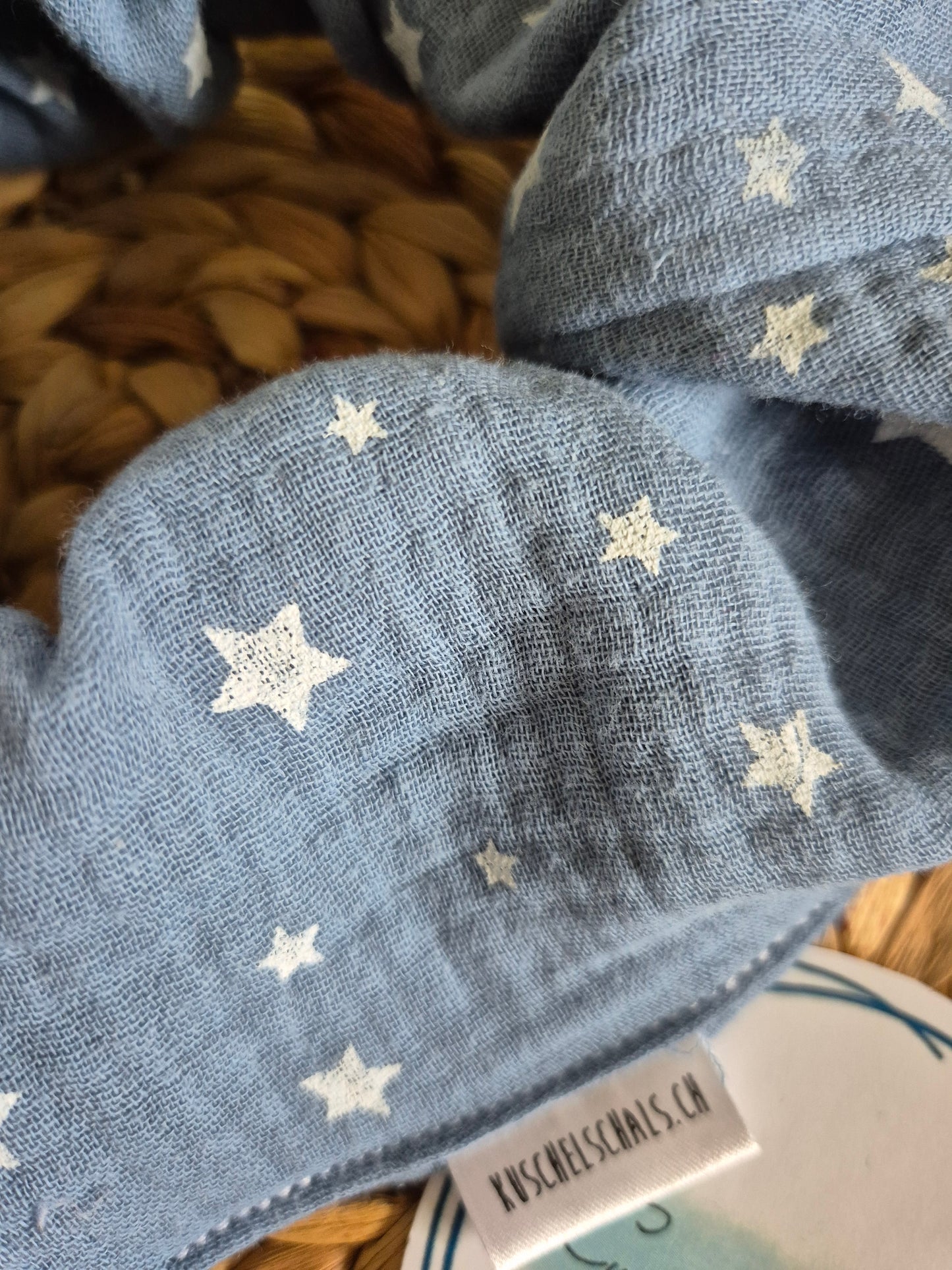 Jeans Sterne musselin Scrunchie Hair bobble handmade Ponytail holder perfect gift hair accessories chic hair tie